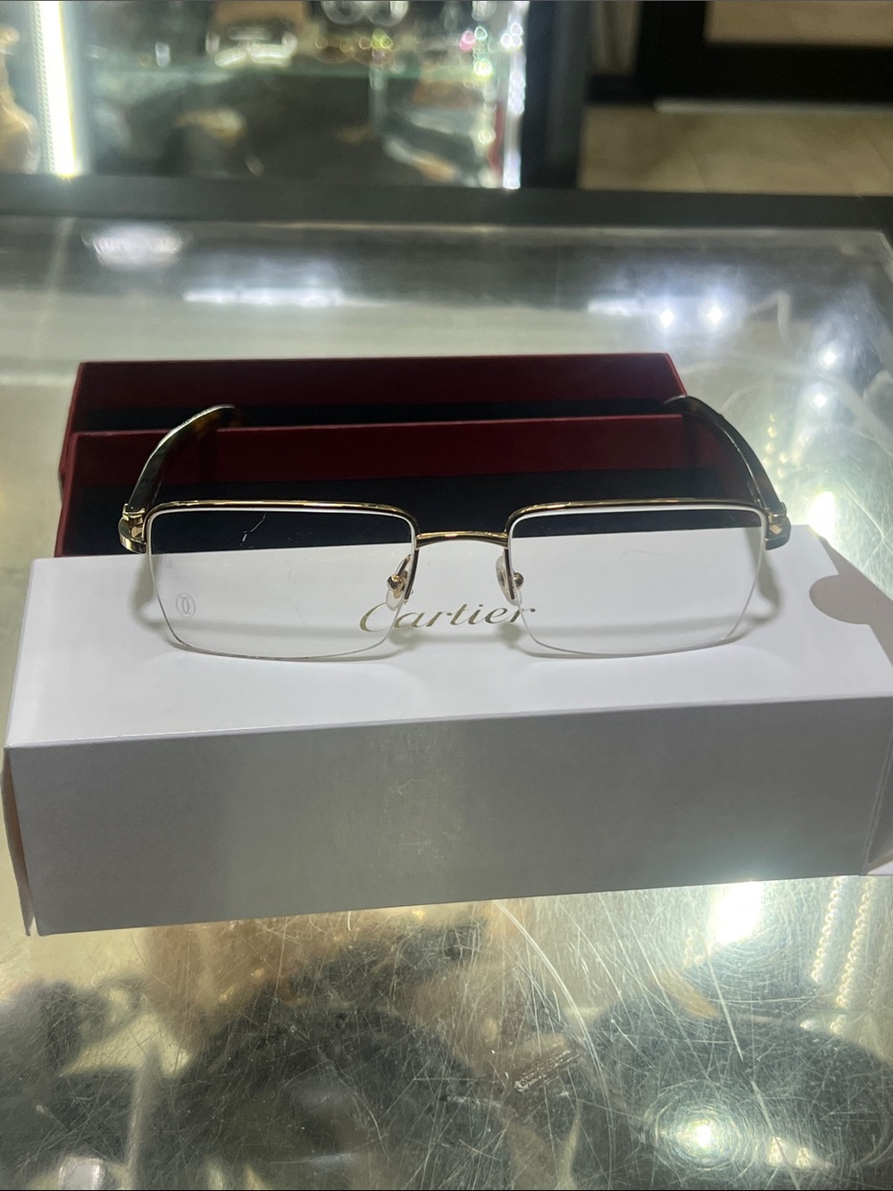 Cartier Glasses Decor Acetate Half Rim Glasses (See Photos)